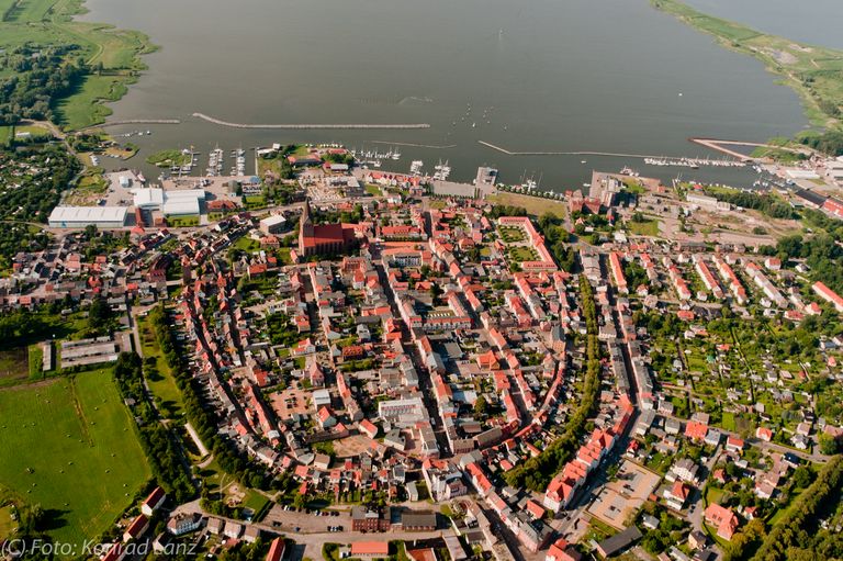 Luftbild der Stadt Barth, SWS Netze GmbH