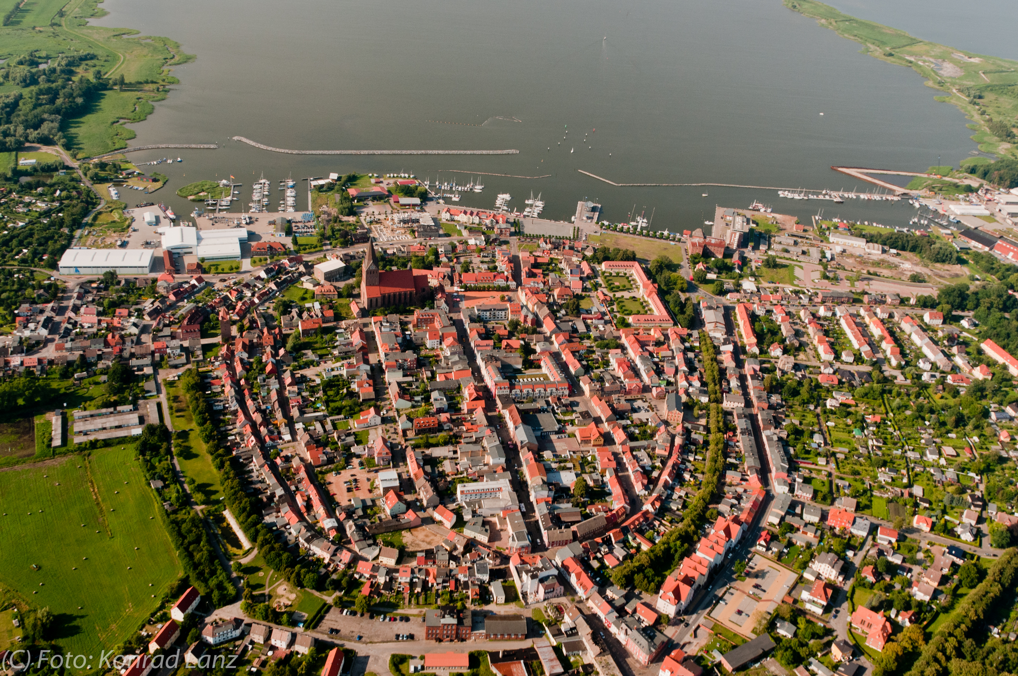 Luftbild der Stadt Barth, SWS Netze GmbH
